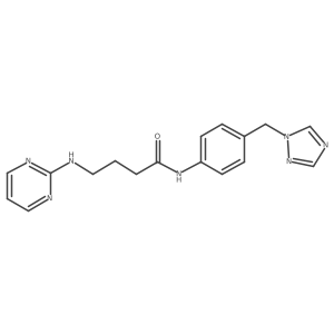 4-(pyrimidin-2-ylamino)-N-[4-(1H-1,2,4-triazol-1-ylmethyl)phenyl]butanamide结构式