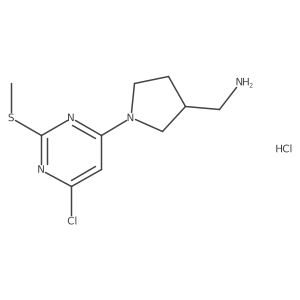 (1-(6-Chloro-2-(methylthio)pyrimidin-4-yl)pyrrolidin-3-yl)methanamine hydrochloride Structure