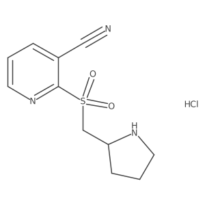 2-((Pyrrolidin-2-ylmethyl)sulfonyl)nicotinonitrile hydrochloride Structure