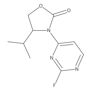 (S)-3-(2-fluoropyrimidin-4-yl)-4-isopropyloxazolidin-2-one结构式