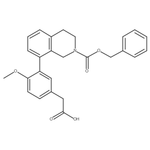 8-(5-Carboxymethyl-2-methoxy-phenyl)-3,4-dihydro-1H-isoquinoline-2-carboxylic acid benzyl ester结构式