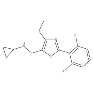 N-((2-(2,6-difluorophenyl)-4-ethylthiazol-5-yl)methyl)cyclopropanamine结构式