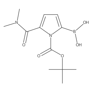 (1-(tert-butoxycarbonyl)-5-(dimethylcarbamoyl)-1H-pyrrol-2-yl)boronic acid结构式