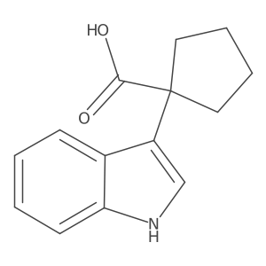 1-(1H-indol-3-yl)cyclopentane-1-carboxylic acid结构式