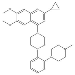 2-Cyclopropyl-6,7-dimethoxy-4-{4-[2-(4-methyl-piperazin-1-yl)-phenyl]-piperazin-1-yl}-quinazoline结构式
