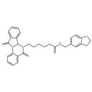 N-(1,3-benzodioxol-5-ylmethyl)-6-(5,11-dioxo-6a,11-dihydroisoindolo[2,1-a]quinazolin-6(5H)-yl)hexanamide结构式