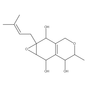 2H-Oxireno[g][2]benzopyran-2,6,7-triol, 1a,3,5,6,7,7a-hexahydro-5-methyl-1a-(3-methyl-2-butenyl)-, (1aR,2S,5S,6R,7R,7aS)-rel-结构式