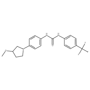 1-(4-(3-Methoxypyrrolidin-1-yl)phenyl)-3-(4-(trifluoromethyl)phenyl)urea结构式
