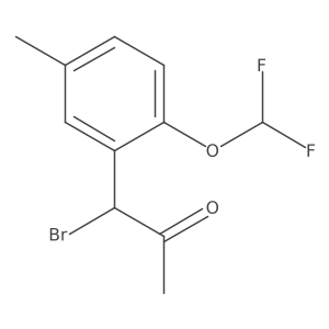 1-Bromo-1-(2-(difluoromethoxy)-5-methylphenyl)propan-2-one结构式