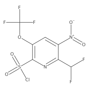 2-(Difluoromethyl)-3-nitro-5-(trifluoromethoxy)pyridine-6-sulfonyl chloride Structure