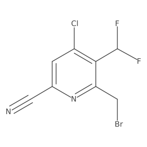 2-(Bromomethyl)-4-chloro-6-cyano-3-(difluoromethyl)pyridine Structure