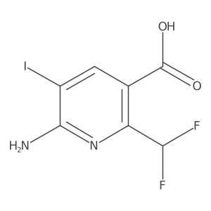 6-Amino-2-(difluoromethyl)-5-iodonicotinic acid结构式