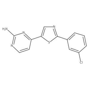 4-[2-(3-Chlorophenyl)-1,3-thiazol-5-yl]pyrimidin-2-amine结构式