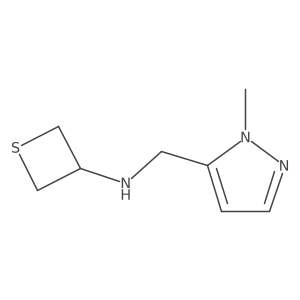 N-((1-Methyl-1H-pyrazol-5-yl)methyl)thietan-3-amine Structure