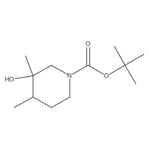Tert-butyl 3-hydroxy-3,4-dimethylpiperidine-1-carboxylate结构式