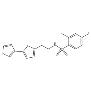 4-fluoro-N-(2-(5-(furan-3-yl)thiophen-2-yl)ethyl)-2-methylbenzenesulfonamide Structure