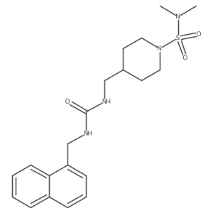 N,N-dimethyl-4-((3-(naphthalen-1-ylmethyl)ureido)methyl)piperidine-1-sulfonamide结构式