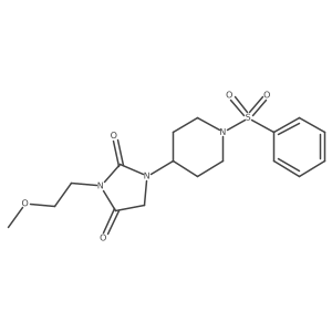 3-(2-Methoxyethyl)-1-(1-(phenylsulfonyl)piperidin-4-yl)imidazolidine-2,4-dione结构式