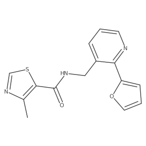 N-((2-(furan-2-yl)pyridin-3-yl)methyl)-4-methylthiazole-5-carboxamide Structure