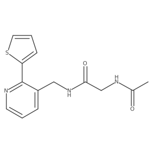 2-acetamido-N-((2-(thiophen-2-yl)pyridin-3-yl)methyl)acetamide结构式