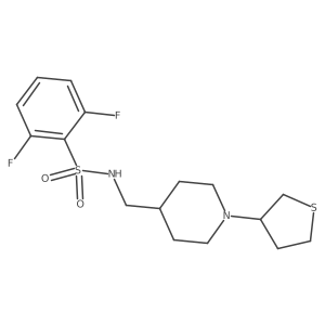 2,6-difluoro-N-((1-(tetrahydrothiophen-3-yl)piperidin-4-yl)methyl)benzenesulfonamide结构式