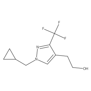 2-(1-(cyclopropylmethyl)-3-(trifluoromethyl)-1H-pyrazol-4-yl)ethan-1-ol结构式