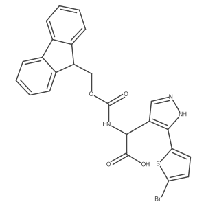 2-[3-(5-bromothiophen-2-yl)-1H-pyrazol-4-yl]-2-({[(9H-fluoren-9-yl)methoxy]carbonyl}amino)acetic acid Structure