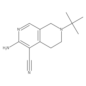 3-Amino-7-tert-butyl-5,6,7,8-tetrahydro-2,7-naphthyridine-4-carbonitrile结构式