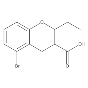 5-bromo-2-ethyl-3,4-dihydro-2H-1-benzopyran-3-carboxylic acid结构式