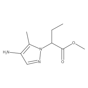 methyl 2-(4-amino-5-methyl-1H-pyrazol-1-yl)butanoate结构式