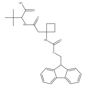 (2S)-2-{2-[1-({[(9H-fluoren-9-yl)methoxy]carbonyl}amino)cyclobutyl]acetamido}-3,3-dimethylbutanoic acid结构式