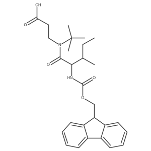 3-[(2S,3S)-N-tert-butyl-2-({[(9H-fluoren-9-yl)methoxy]carbonyl}amino)-3-methylpentanamido]propanoic acid结构式
