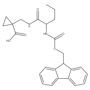 1-{[(2S)-2-({[(9H-fluoren-9-yl)methoxy]carbonyl}amino)pentanamido]methyl}cyclopropane-1-carboxylic acid结构式