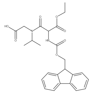 2-[2-(ethyl carboxy)-2-({[(9H-fluoren-9-yl)methoxy]carbonyl}amino)-N-(propan-2-yl)acetamido]acetic acid Structure