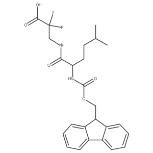 3-[2-({[(9H-fluoren-9-yl)methoxy]carbonyl}amino)-5-methylhexanamido]-2,2-difluoropropanoic acid结构式