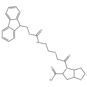 4-(2-{[2-({[(9H-fluoren-9-yl)methoxy]carbonyl}amino)ethyl]sulfanyl}acetyl)-hexahydro-2H-furo[3,2-b]pyrrole-5-carboxylic acid结构式