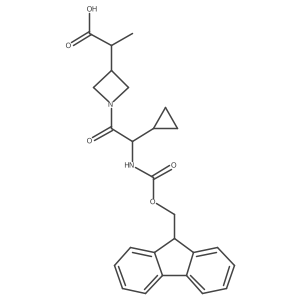 2-{1-[2-cyclopropyl-2-({[(9H-fluoren-9-yl)methoxy]carbonyl}amino)acetyl]azetidin-3-yl}propanoic acid Structure