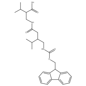 2-({3-[({[(9H-fluoren-9-yl)methoxy]carbonyl}amino)methyl]-4-methylpentanamido}methyl)-3-methylbutanoic acid结构式
