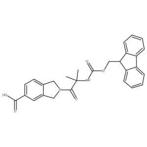 2-[2-({[(9H-fluoren-9-yl)methoxy]carbonyl}amino)-2-methylpropanoyl]-2,3-dihydro-1H-isoindole-5-carboxylic acid结构式