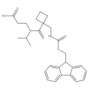 3-(1-{1-[({[(9H-fluoren-9-yl)methoxy]carbonyl}amino)methyl]cyclobutyl}-N-(propan-2-yl)formamido)propanoic acid Structure