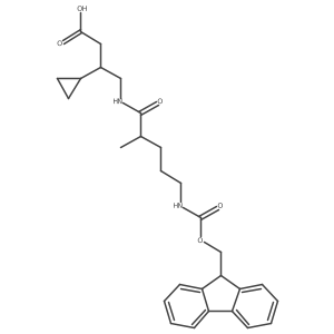 3-cyclopropyl-4-[5-({[(9H-fluoren-9-yl)methoxy]carbonyl}amino)-2-methylpentanamido]butanoic acid Structure