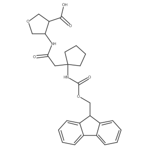 4-{2-[1-({[(9H-fluoren-9-yl)methoxy]carbonyl}amino)cyclopentyl]acetamido}oxolane-3-carboxylic acid结构式