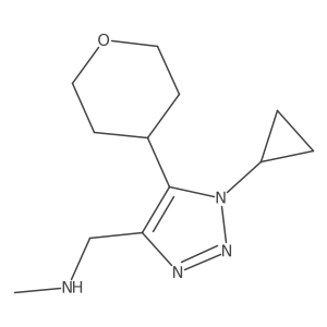 {[1-cyclopropyl-5-(oxan-4-yl)-1H-1,2,3-triazol-4-yl]methyl}(methyl)amine Structure