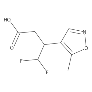 4,4-Difluoro-3-(5-methyl-1,2-oxazol-4-yl)butanoic acid结构式