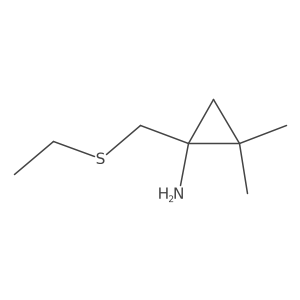 1-[(Ethylsulfanyl)methyl]-2,2-dimethylcyclopropan-1-amine结构式