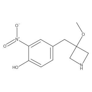 4-[(3-Methoxyazetidin-3-yl)methyl]-2-nitrophenol结构式