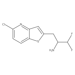 3-{5-Chlorothieno[3,2-b]pyridin-2-yl}-1,1-difluoropropan-2-amine结构式