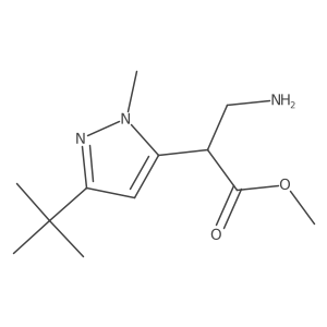 methyl 3-amino-2-(3-tert-butyl-1-methyl-1H-pyrazol-5-yl)propanoate结构式