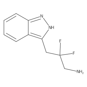 2,2-difluoro-3-(1H-indazol-3-yl)propan-1-amine结构式