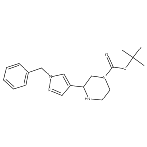 tert-butyl 3-(1-benzyl-1H-pyrazol-4-yl)piperazine-1-carboxylate结构式